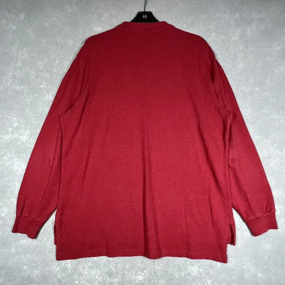 Polo Ralph Lauren Pique Polo Shirt Men’s XL Red Classic Fit Long Sleeve